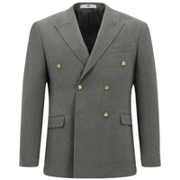 Orta Füme Slim Fit Dar Kesim Desenli Kruvaze Ceket