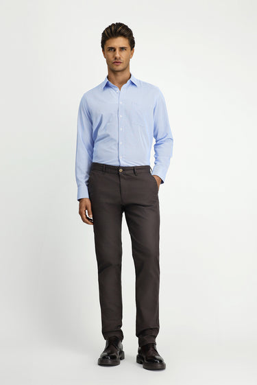 Açık Kahve  Slim Fit Dar Kesim Likralı Desenli Kanvas / Chino Pantolon