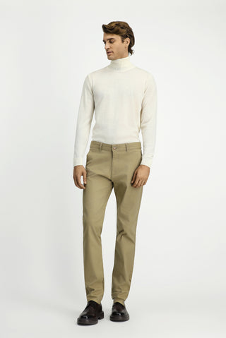 Açık Vizon Slim Fit Dar Kesim Likralı Desenli Kanvas / Chino Pantolon
