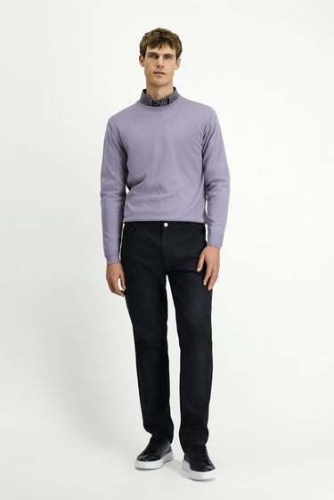 Koyu Antrasit Regular Fit Likralı Kanvas / Chino Pantolon