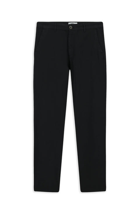 Siyah 7 Drop Slim Fit Dar Kesim Yan Cepli Likralı Kanvas / Chino Pantolon