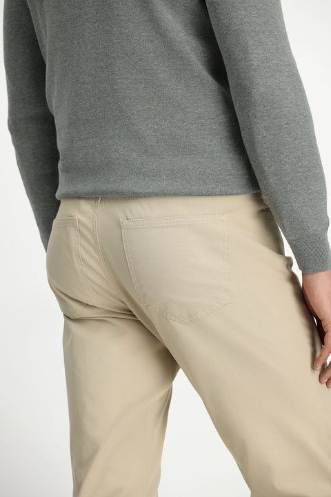 Açık Vizon 7 Drop Slim Fit Dar Kesim Likralı Kanvas / Chino Pantolon