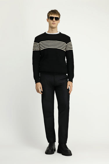 Siyah Regular Fit Likralı Kanvas / Chino Pantolon