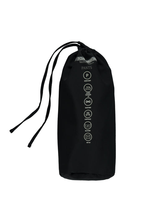Black Techno-Line Slim Fit Skinny Drawstring Waist Lycra Jogger Pants with Pockets