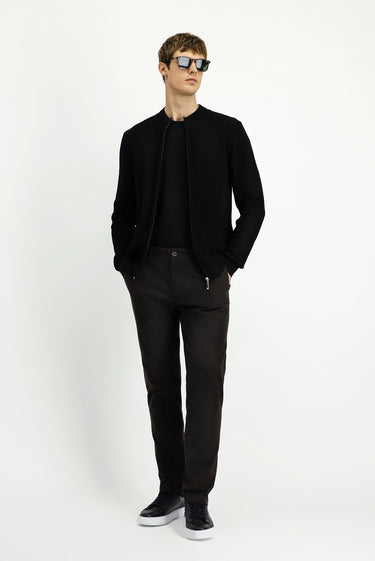 Orta Kahve Relaxed Fit Rahat Kesim Likralı Kanvas / Chino Pantolon