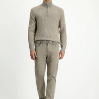 Açık Vizon Regular Fit Likralı Kanvas / Chino Pantolon