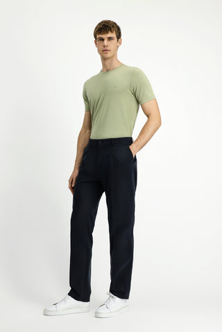 Siyah Relaxed Fit Rahat Kesim Pamuklu Pileli Pantolon