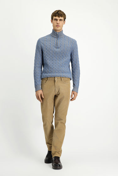 Açık Bej Regular Fit Likralı Kadife Pantolon