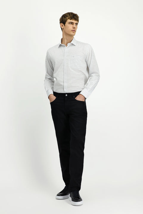Siyah Regular Fit Standart Kesim Likralı Kanvas / Chino Pantolon