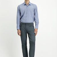 Orta Gri Regular Fit Likralı Kanvas / Chino Pantolon