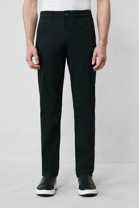 Black Regular Fit Standard Cut Lycra Stretch Side Pocket Canvas / Chino Trousers