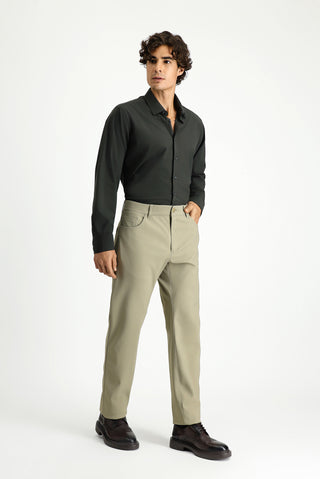 Orta Bej Techno-Line Regular Fit Standart Kesim Çantalı Kanvas / Chino Pantolon