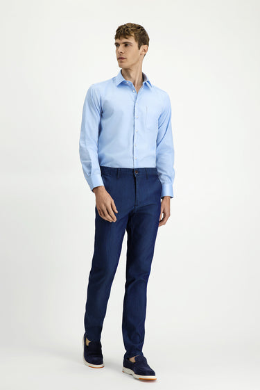 Koyu Lacivert Relaxed Fit Rahat Kesim Lyocell Karışımlı Kanvas / Chino Pantolon