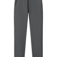 Orta Gri Regular Fit Likralı Çizgili Kanvas / Chino Pantolon