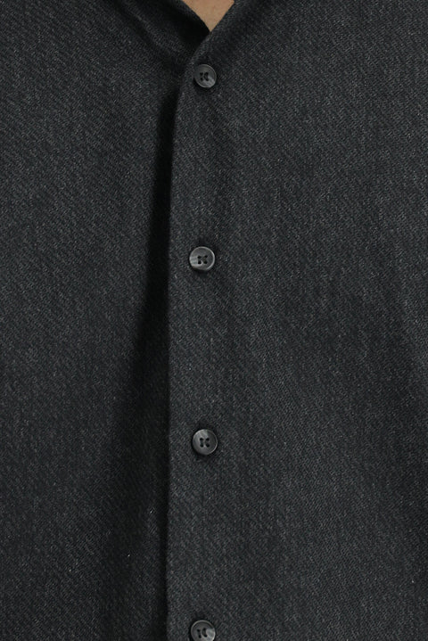 Dark Anthracite Long Sleeve Regular Fit Patterned Button-Down Collar Cotton Lumberjack Shirt