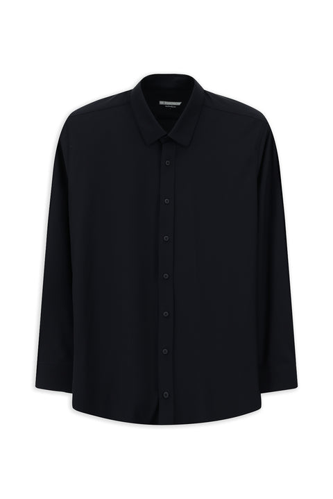 Dark Navy Techno-Line Long Sleeve Slim Fit Classic Lycra Shirt