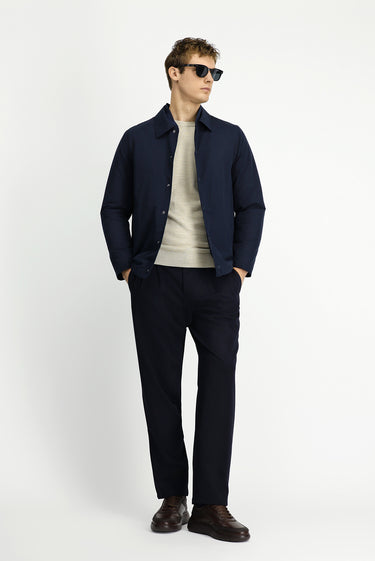 Koyu Lacivert Çıtçıtlı Kapitone Mevsimlik Pamuklu Mont