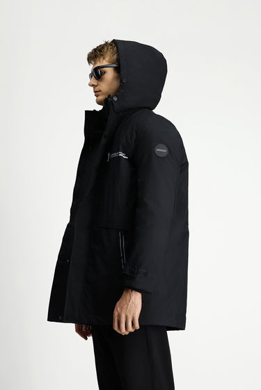 Siyah Kapüşonlu Spor Şişme Kaban