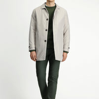 Stone Buttoned Quilted Overcoat & Trench Coat