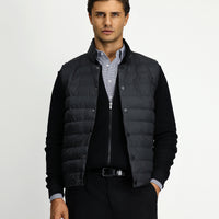 Black Buttoned Quilted Sports Vest