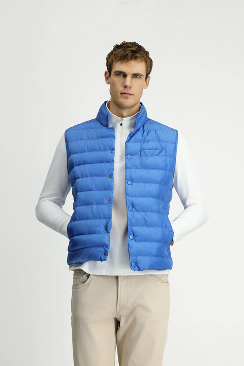 Quilted Sports Vest with Blue Buttons