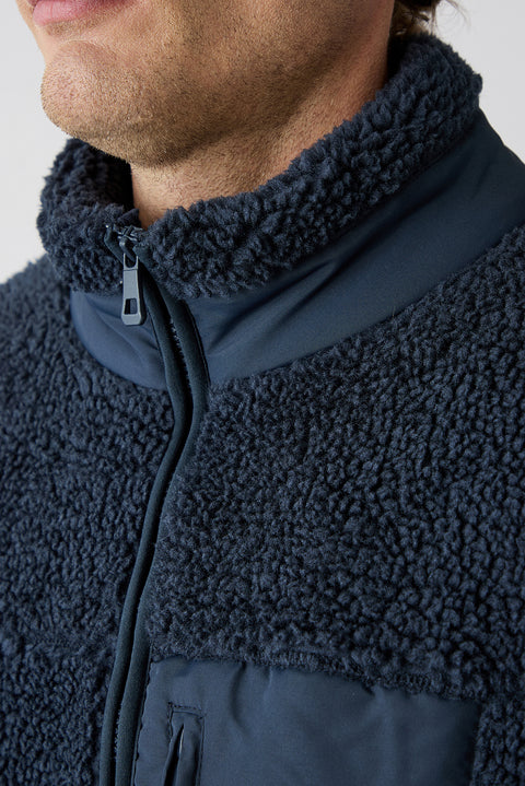 Koyu Lacivert Yarım Balıkçı Yaka Fermuarlı Cepli Sıcak Tutan Peluş Sweat Hırka