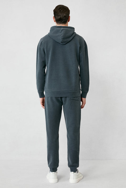 Orta Antrasit Desenli Pamuklu Sweatpant / Eşofman Altı