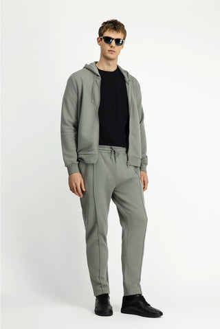Açık Haki Beli Lastikli İpli Cepli Pamuklu Sweatpant / Eşofman Altı