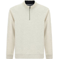 Açık Bej Yarım Balıkçı Yaka Regular Fit Fermuarlı Pamuklu Sweatshirt