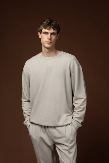 Taş Bisiklet Yaka Regular Fit Pamuklu Sweatshirt
