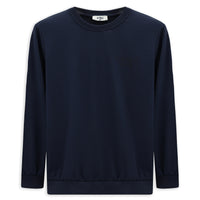 İndigo Bisiklet Yaka Regular Fit Baskılı Pamuklu Sweatshirt