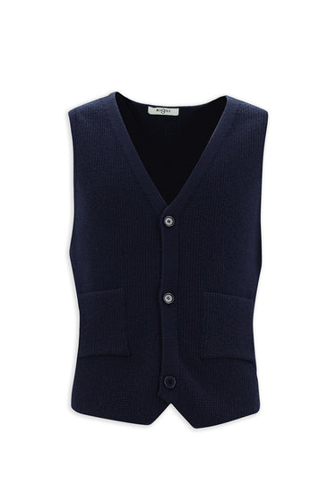 Koyu Lacivert V Yaka Triko Yelek