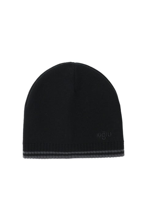 Black Plain Cotton Beanie