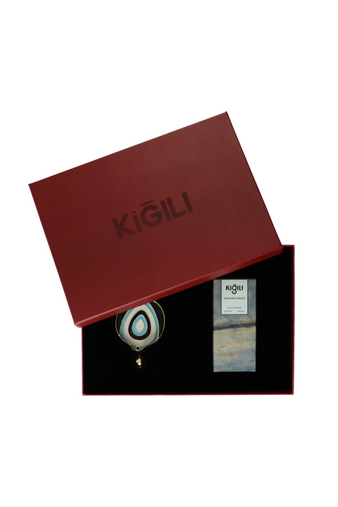 Set of 2 Evil Eye Charms & 100ml Bosphorus Breeze Cologne in a Gift Box