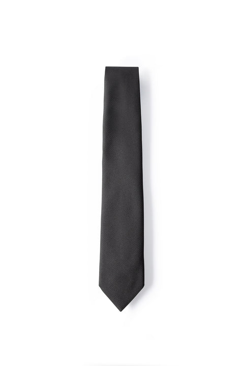 Black 3-Piece Patterned Tie, Pocket Square & Cufflink Set in Gift Box