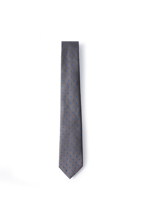 Medium Grey 3-Piece Patterned Tie, Pocket Square & Cufflink Set in Gift Box
