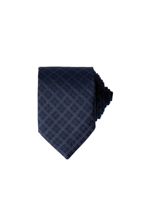 Medium Navy Patterned Tie