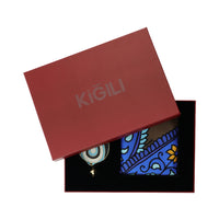 2-Piece Silk Scarf & Evil Eye Charm Gift Box Set