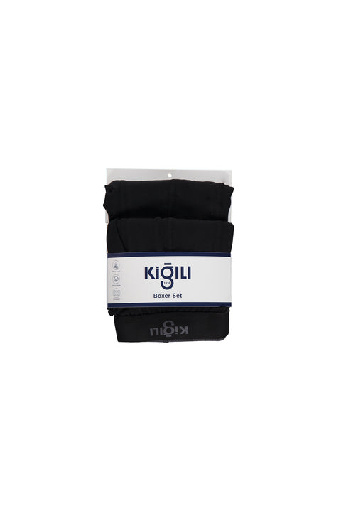 Black 2-Pack Plain Modal Blend Cotton Boxer Set