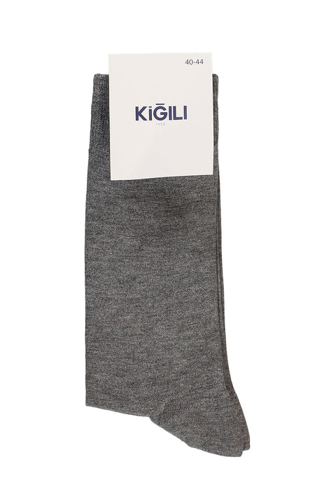 Medium Gray Single Bamboo Blend Socks