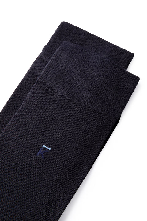 Dark Navy Blue 3-Pack Bamboo Blend Plain Socks Gift Box Set