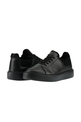 Siyah Sneaker Deri Ayakkab?-Ki??l?