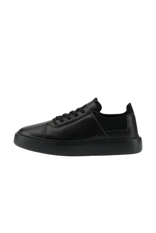Siyah Sneaker Deri Ayakkab?-Ki??l?