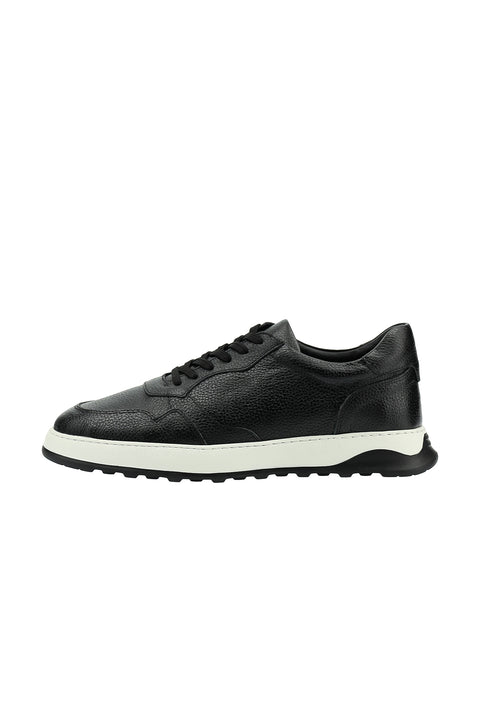 Black Sport Casual Sneaker Leather Shoes
