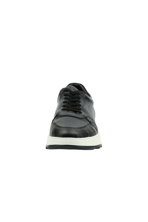 Black Sport Casual Sneaker Leather Shoes