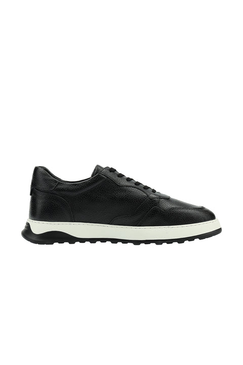 Black Sport Casual Sneaker Leather Shoes