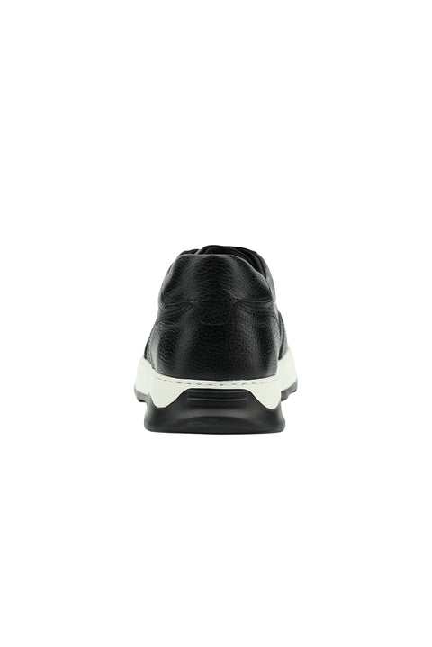 Black Sport Casual Sneaker Leather Shoes