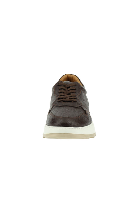 Dark Brown Sport Casual Sneaker Leather Shoes