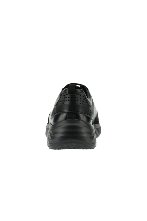 Black Sport Casual Sneaker Leather Shoes