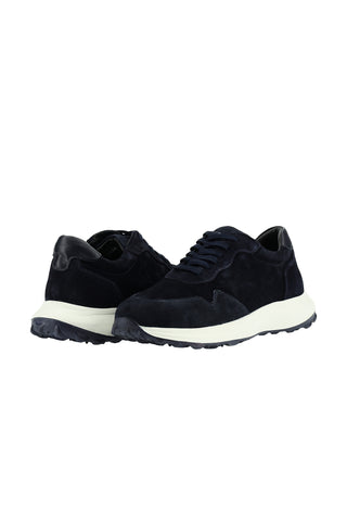 Koyu Lacivert Süet Deri Günlük Sneaker Ayakkab?-Ki??l?